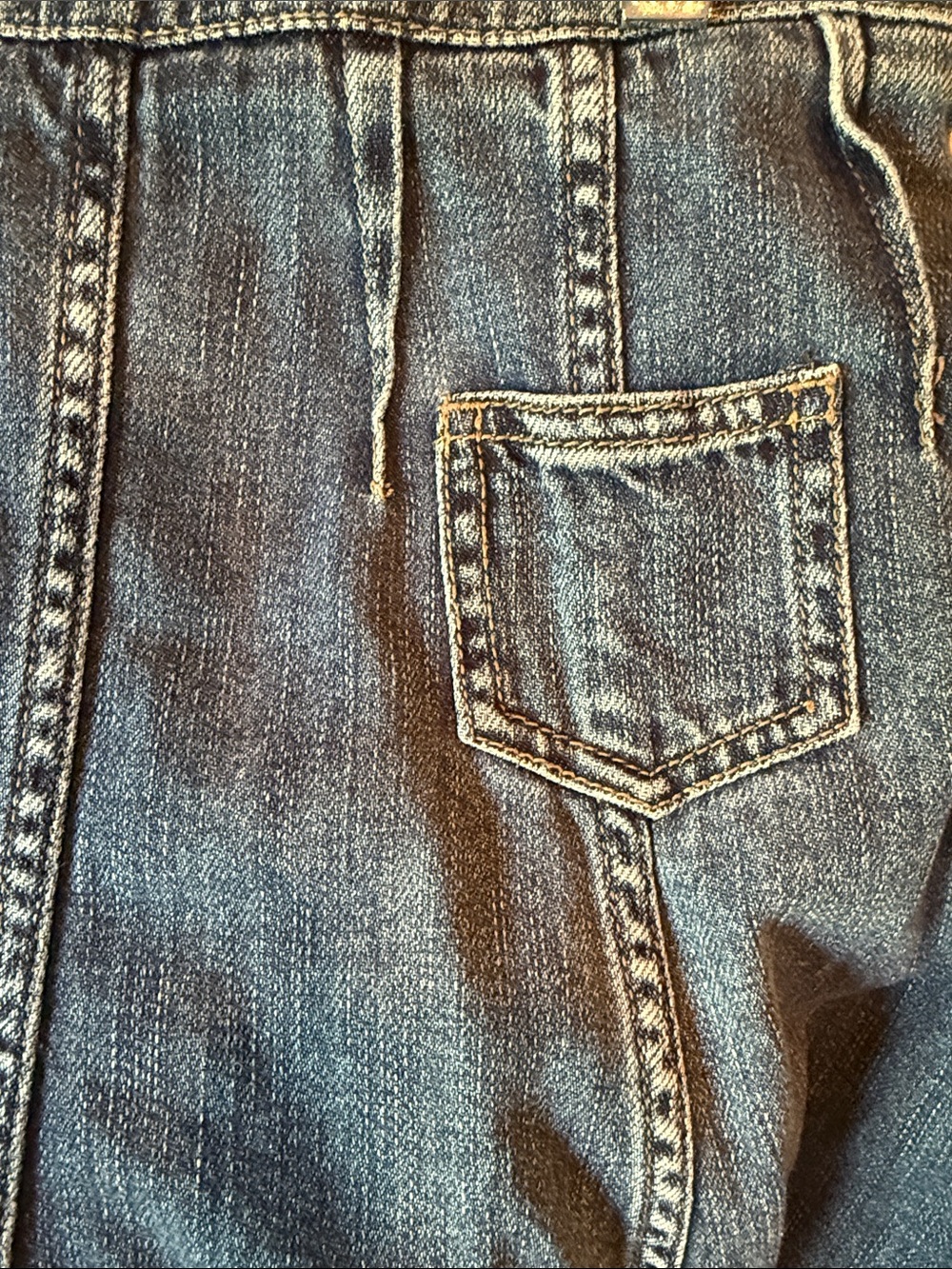Denim Seamed, Fitted, Balloon Skirt Sz 4 - Picture 4 of 7